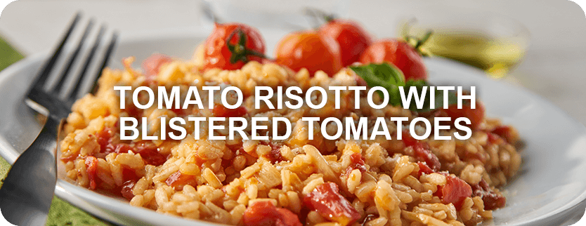 Tomato Risotto with Blistered Tomatoes